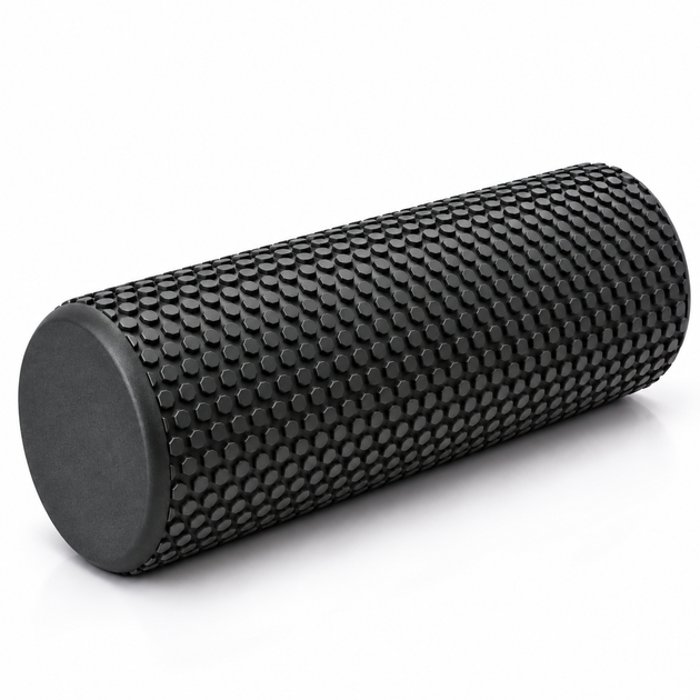 Масажний ролик Foam Roller 45×15 см — рельєфний, EVA Чорний - Фото 1 Масажний ролик Foam Roller 45×15 см — рельєфний, EVA Чорний - зображення 1