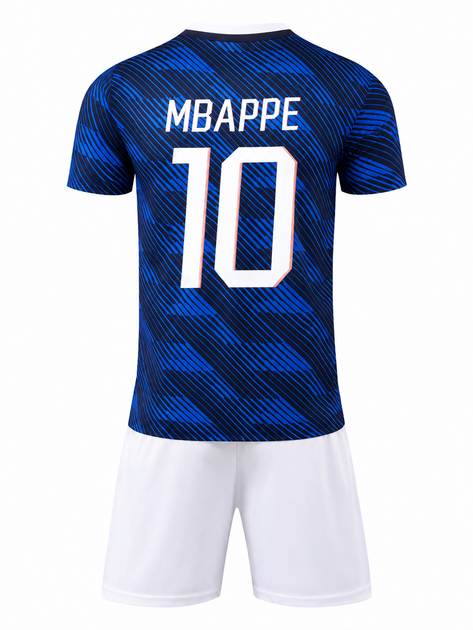 Дитяча футбольна форма Кіліан Мбаппе Mbappe (Номер 10) Збірна Франції Новий сезон 2026/2027. Розмір 24 (на зріст 125-135см) Основна форма. Вишиті емблеми. Футболка + шорти. - Фото 2 Дитяча футбольна форма Кіліан Мбаппе Mbappe (Номер 10) Збірна Франції Новий сезон 2026/2027. Розмір 24 (на зріст 125-135см) Основна форма. Вишиті емблеми. Футболка + шорти. - зображення 2