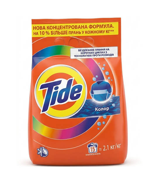 Пральний порошок Tide Аква-Пудра Color 15 циклів прання 2.1 кг (8006530172301)