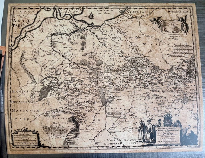 Постер Загальна карта України 1648 року Гійома де Боплана, Beauplan Ukraine XVII map, істория, A0 83×106 см (id6040) - зображення 4