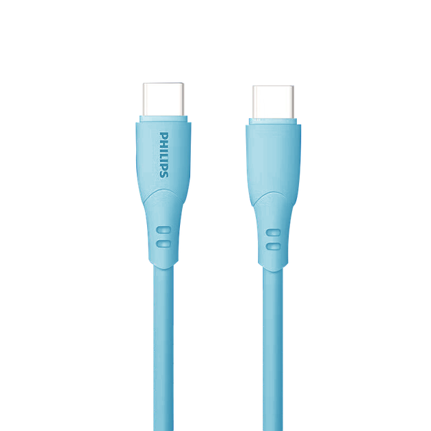 Кабель швидкої зарядки Philips Type-C Dual-Head PD100W, сумісний з iPad, Apple 17/16, ноутбуками та телефонами Huawei 1627 - Фото 4 Кабель швидкої зарядки Philips Type-C Dual-Head PD100W, сумісний з iPad, Apple 17/16, ноутбуками та телефонами Huawei 1627 - изображение 4