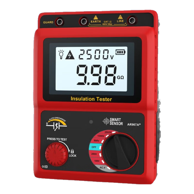 Цифровой мегомметр CEM 2500 В, тестер сопротивления изоляции AR-907A+ - Фото 4 Цифровой мегомметр CEM 2500 В, тестер сопротивления изоляции AR-907A+ - изображение 4