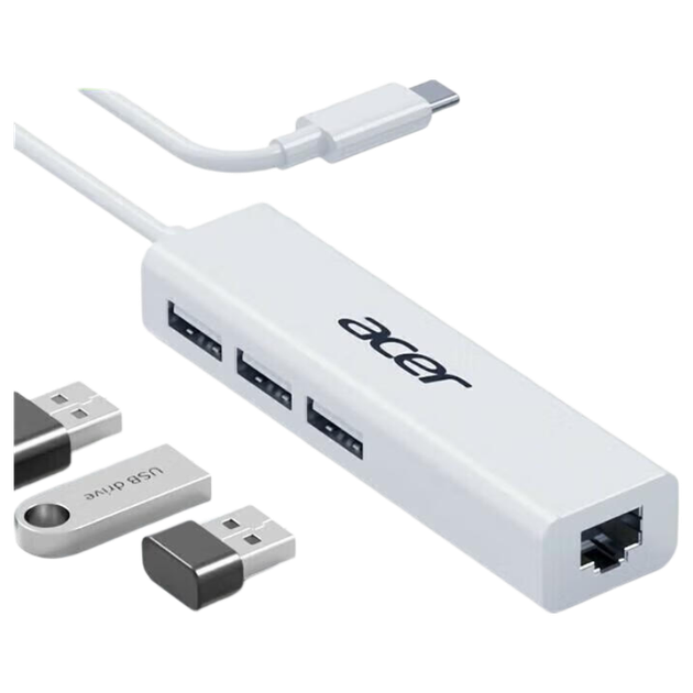 Адаптер-конвертер Acer Type-C на RJ45 Ethernet, док-станция расширения сетевых портов для ноутбуков и настольных компьютеров, док-станция расширения портов Ethernet для Windows 8/10 - изображение 4