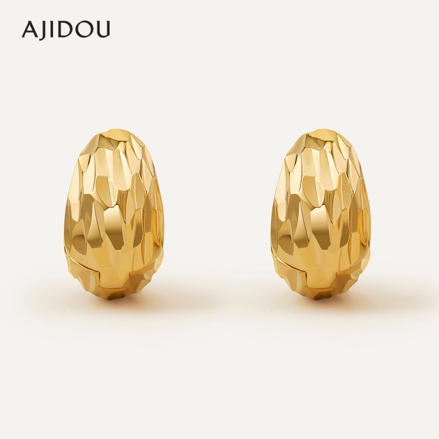 Серьги AJIDOU — новогодний подарок для женщин, модные и стильные серьги, универсальный подарок на каждый день для девушки или жены, золотые. - изображение 5