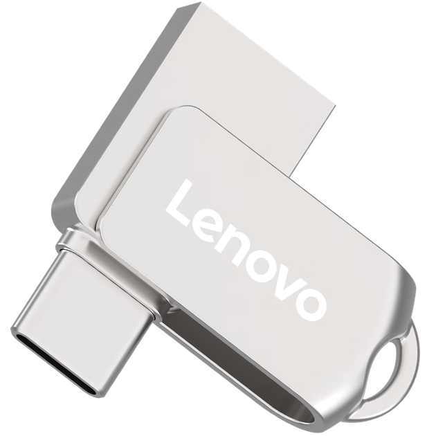 Флеш память USB Lenovo SS360 128GB USB 3.2 Gen1 + Type-C Silver - изображение 4