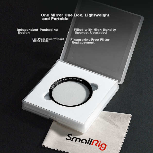 Регульований круговий поляризаційний фільтр SmallRig 4215 ND2-32 CPL, 52 мм, зоряно-чорний, м'який магнітний, MagEase для фільтрів Apple та телефонів Android - изображение 8