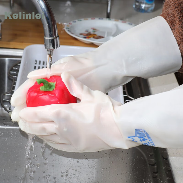 Долговечные нитриловые чистящие перчатки Kelinlai, защитные, водонепроницаемые, утолщенные, износостойкие, маслостойкие, устойчивые к разрывам и проколам, размер L. - изображение 7