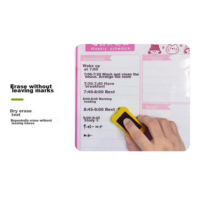 Магнит на холодильник Flybook с мультяшным рисунком, магнитный ежедневник для домашнего обучения, стираемая доска для заметок, напоминания о важных событиях на каждый день и неделю, небольшая белая доска. - зображення 6