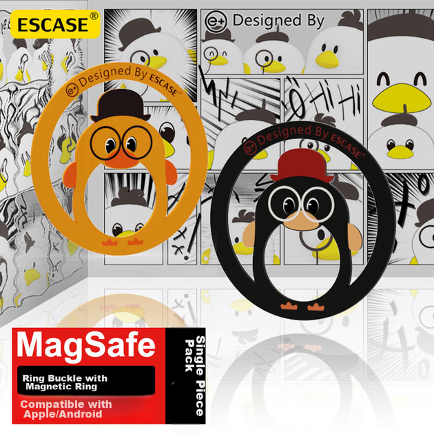 Бездротове зарядне магнітне кільце MagSafe, підставка для телефону, магнітна наклейка на задню панель із присоском, сумісна з Apple, Huawei, Xiaomi, OPPO, Samsung, ES-JAZZ, чорний - Фото 4 Бездротове зарядне магнітне кільце MagSafe, підставка для телефону, магнітна наклейка на задню панель із присоском, сумісна з Apple, Huawei, Xiaomi, OPPO, Samsung, ES-JAZZ, чорний - зображення 4