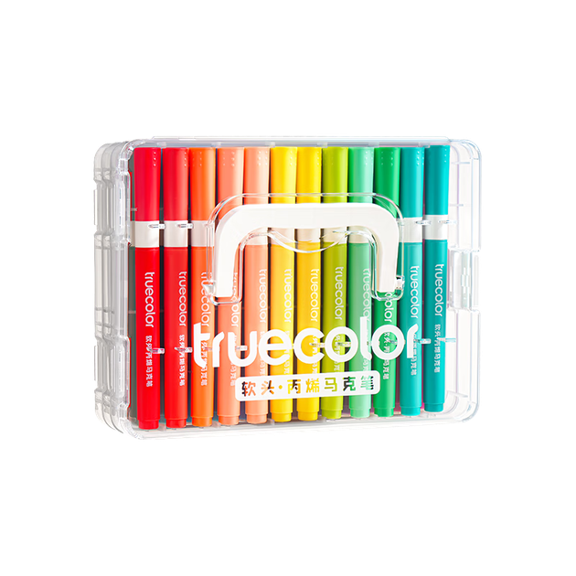 Набор акриловых маркеров TRUECOLOR с мягким наконечником, 36 цветов, смываемые водой, для детского творчества, непрозрачные, многослойные акварельные ручки для учеников начальной школы, детского сада, для рисования и раскрашивания. Bingxi 0628 - Фото 4 Набор акриловых маркеров TRUECOLOR с мягким наконечником, 36 цветов, смываемые водой, для детского творчества, непрозрачные, многослойные акварельные ручки для учеников начальной школы, детского сада, для рисования и раскрашивания. Bingxi 0628 - изображение 4