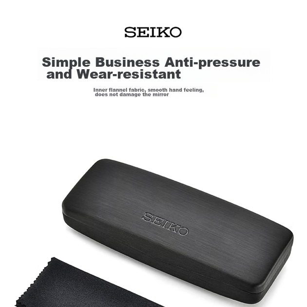 Футляр для окулярів SEIKO, портативний, стійкий до пошкоджень, оригінальна коробка для зберігання *1 (футляр + серветка для чищення) - зображення 8