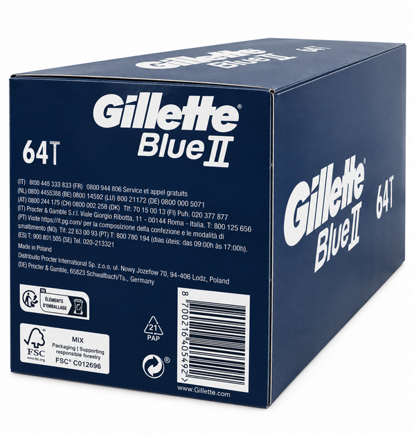 Одноразові станки для гоління Gillette Blue II 64 шт - изображение 2