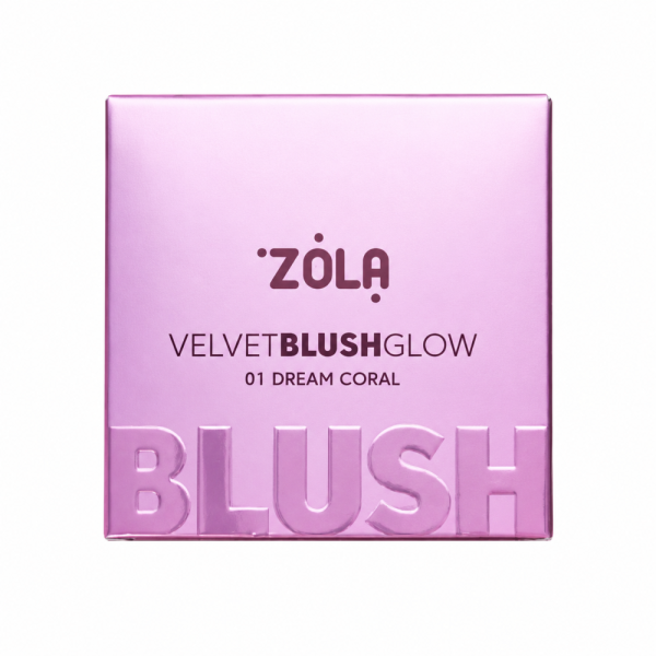 Рум'яна ZOLA Velvet Blush Glow 01 Dream Coral теплий кораловий 8.5 г - Фото 1 Рум'яна ZOLA Velvet Blush Glow 01 Dream Coral теплий кораловий 8.5 г - зображення 1