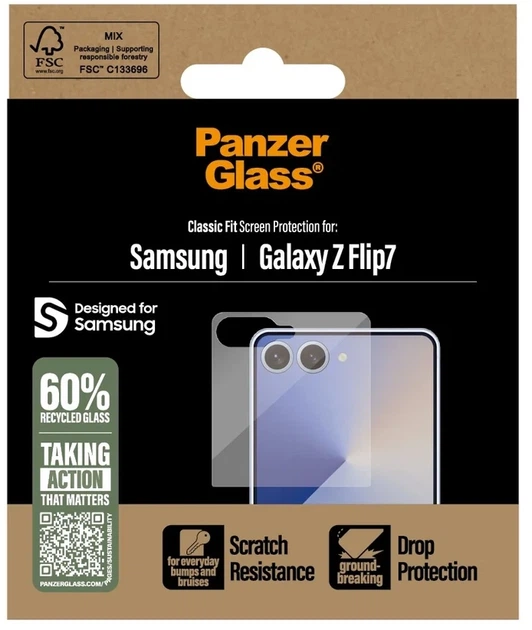 Захисне скло PanzerGlass Screen Protector Classic Fit для Samsung Galaxy Z Flip7 (5715685026478) - зображення 4