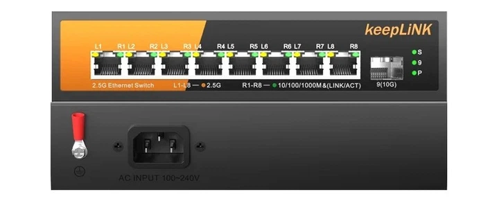 Коммутатор KeepLINK KP-9000 8-портовый PoE 2.5G с гигабитным аплинком, 135 Вт - изображение 4