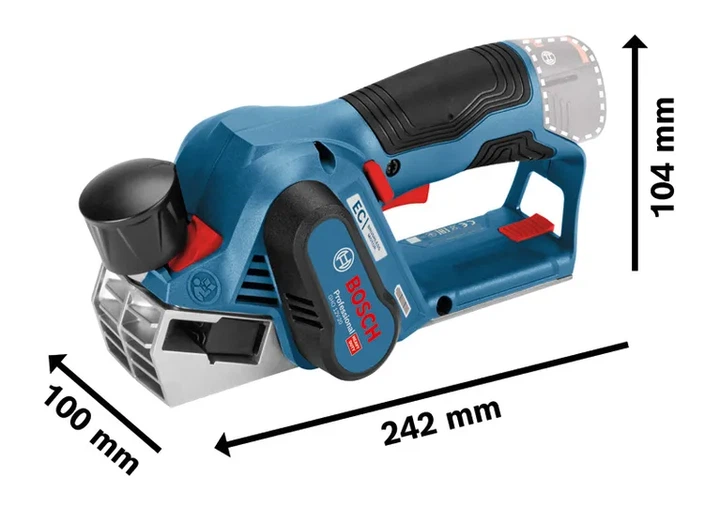 Акумуляторний рубанок Bosch Professional GHO 12V-20 12 В 56 мм 2x3 А·год L-BOXX (06015A7001) - зображення 4