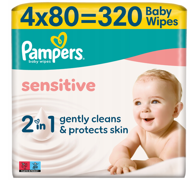 2 упаковки Pampers Sensitive — вологі серветки для дітей та немовлят, 640 шт. - изображение 2