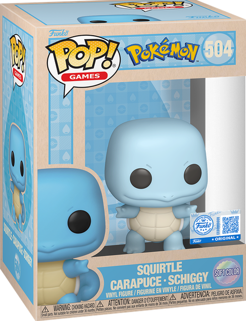 Фігурка Funko Pop! Games: Pokémon — #504 Сквіртл Ніжні кольори (Squirtle Soft Color) - Фото 1 Фігурка Funko Pop! Games: Pokémon — #504 Сквіртл Ніжні кольори (Squirtle Soft Color) - зображення 1