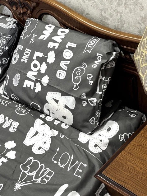 Комплект постільної білизни Utex бязь полуторний 145х215 love is (pos1017) - зображення 2