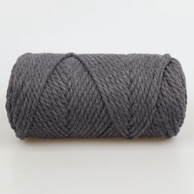 Пряжа-шнур YarnArt Macrame Rope 3mm, Темно-серый №758, 250 г / 63 м, хлопковый шнур для вязания, макраме, сумок, корзин и кашпо - Фото 3 Пряжа-шнур YarnArt Macrame Rope 3mm, Темно-серый №758, 250 г / 63 м, хлопковый шнур для вязания, макраме, сумок, корзин и кашпо - изображение 3