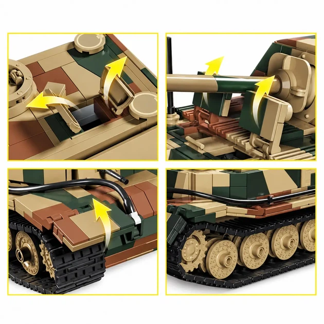 Конструктор танк ПТ-САУ JAGDPANZER TIGER P Elephant 12GO 97023 на 1750 деталей - Фото 5 Конструктор танк ПТ-САУ JAGDPANZER TIGER P Elephant 12GO 97023 на 1750 деталей - зображення 5