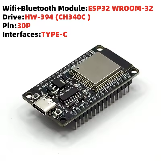 Плата разработки ESP32 DevKitC-32 с USB Type-C, WiFi + Bluetooth, двухъядерный ESP-WROOM-32 (CH340C) - Фото 1 Плата разработки ESP32 DevKitC-32 с USB Type-C, WiFi + Bluetooth, двухъядерный ESP-WROOM-32 (CH340C) - изображение 1