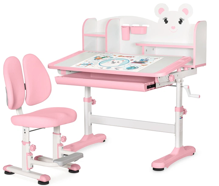 Комплект мебели Mealux BD-29 Panda XL Стол + стульчик + полка Pink (BD-29 PN) - Фото 1 Комплект мебели Mealux BD-29 Panda XL Стол + стульчик + полка Pink (BD-29 PN) - изображение 1