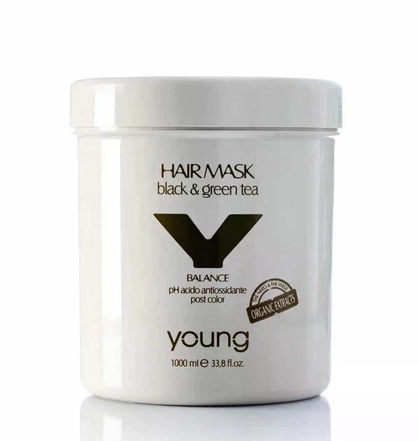 Кислотна маска з екстрактами чорного і зеленого чаю Young Black & Green Tee Hair Mask 1 л - Фото 1 Кислотна маска з екстрактами чорного і зеленого чаю Young Black & Green Tee Hair Mask 1 л - изображение 1