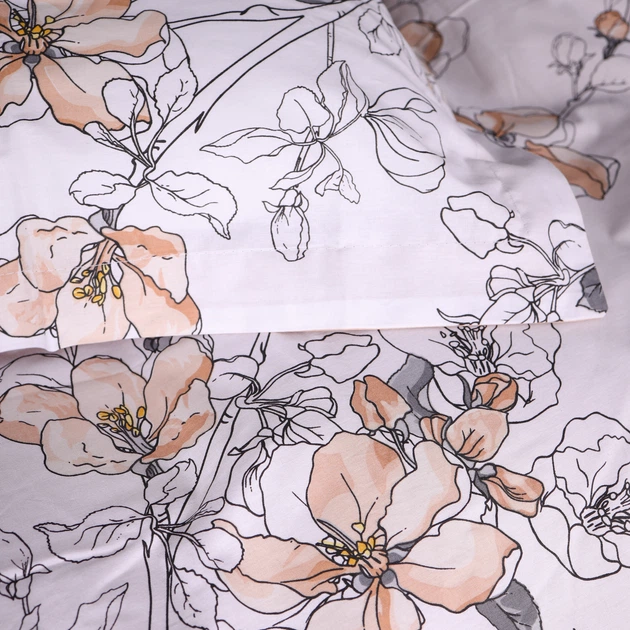Простирадло Поплін 00-2 "Beige Flowers" 220*240 - зображення 6