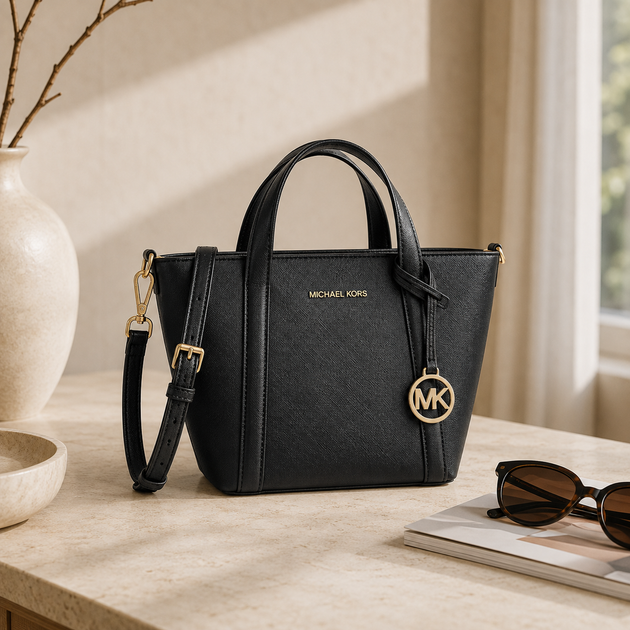 Женская сумка MICHAEL KORS Pratt Small Tote Bag (35R4G0CT1I) BLACK - Фото 2 Женская сумка MICHAEL KORS Pratt Small Tote Bag (35R4G0CT1I) BLACK - изображение 2