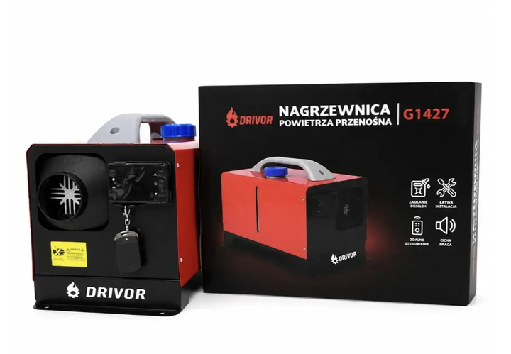 Автономный дизельный обогреватель DRIVOR G1427 9 кВт 12/24 В Bluetooth Webasto с пультом ДУ дисплеем переносная автономка для авто гаража помещений 20–50 м² - изображение 6