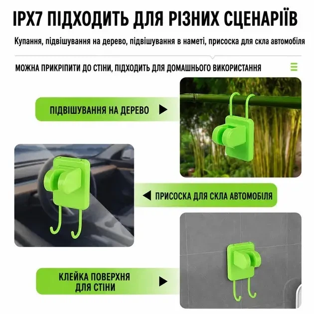 Портативний акумуляторний душ 6000 mAh, переносний душ з дисплєм для кемпінгу Зелений - изображение 8