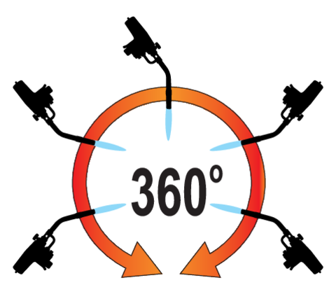 Горелка газовая mapp, 2 кВт, 2800 ºC, адаптер G1 M x G7/16 F, 360˚ YATO (YT-36715) - изображение 6