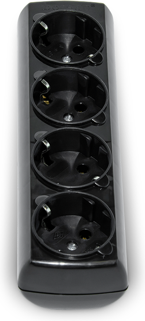 Колодка Borsan з заземленням 4 розетки Black (BR-1574-0) - зображення 2
