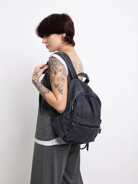 Джинсовий рюкзак Denim Style Чорний (арт. 8201) - зображення 3
