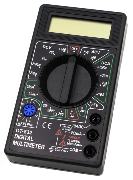 Цифровий мультиметр Digital DT- 832 зі щупами та кроною - зображення 3