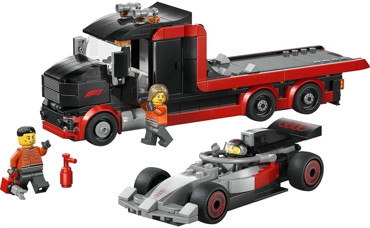 Конструктор Lego City Грузовик для демонстрации F1 с автомобилем Audi F1, 508 деталей 60493 - Фото 2 Конструктор Lego City Грузовик для демонстрации F1 с автомобилем Audi F1, 508 деталей 60493 - изображение 2