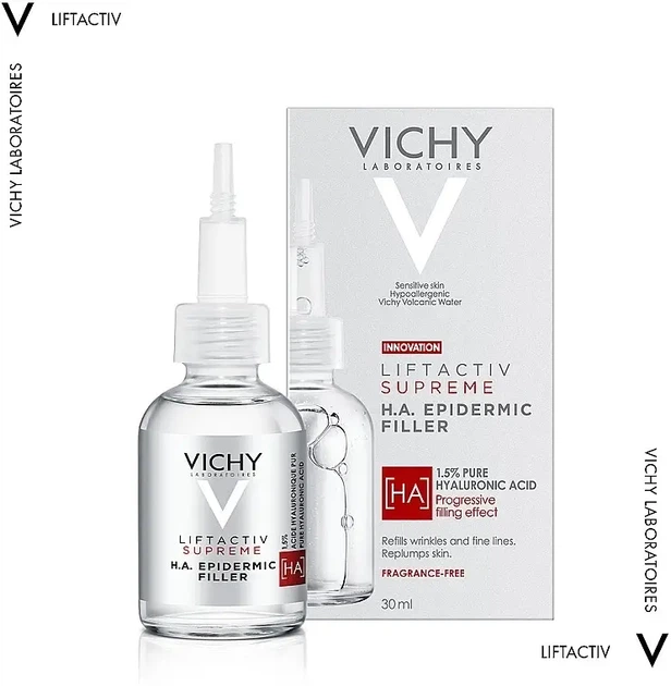 Антивозрастная сыворотка с гиалуроновой кислотой Vichy Liftactiv Supreme H.A. Epidermic Filler 30 ml - Фото 1 Антивозрастная сыворотка с гиалуроновой кислотой Vichy Liftactiv Supreme H.A. Epidermic Filler 30 ml - изображение 1