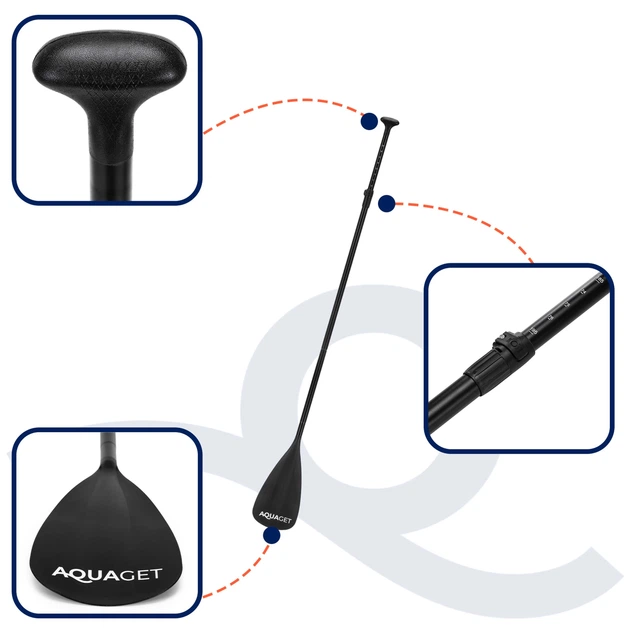Весло для SUP-доски Aquaget 160-208 см регулируемое, складное AQ0051 Black - Фото 14 Весло для SUP-доски Aquaget 160-208 см регулируемое, складное AQ0051 Black - изображение 14
