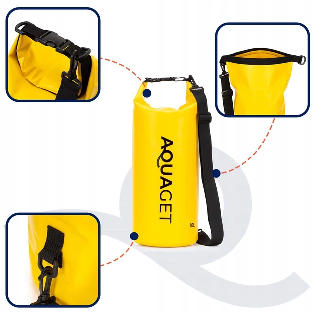 Гермомешок Aquaget 10 л водозащитный AQ0022 Yellow - изображение 12