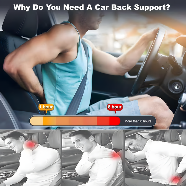 Ортопедическая подушка для поясницы Memory Foam для авто и офисного кресла чёрная - изображение 7
