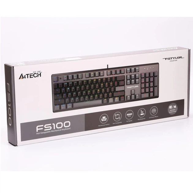 Клавиатура A4Tech Fstyler FS100 USB Stone Black (FS100 (Stone Black)) - Фото 9 Клавиатура A4Tech Fstyler FS100 USB Stone Black (FS100 (Stone Black)) - изображение 9