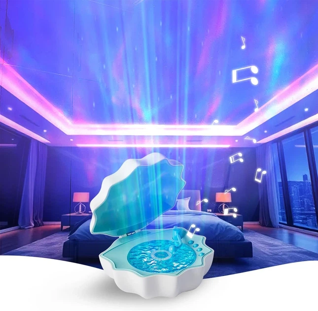 Нічник-колонка у вигляді мушлі з Bluetooth, акумуляторний LED-світильник, музичний нічник для дому - изображение 10