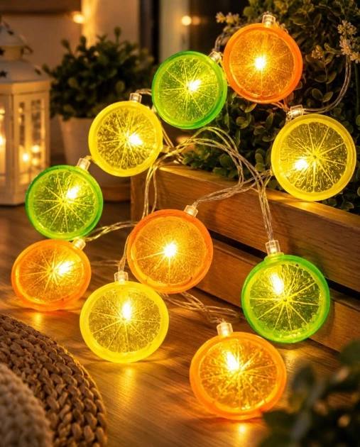 Гирлянда Фрукты 12 LED, 5 м, теплый белый, с переходником, 220 В, 1698-21 - Фото 1 Гирлянда Фрукты 12 LED, 5 м, теплый белый, с переходником, 220 В, 1698-21 - изображение 1