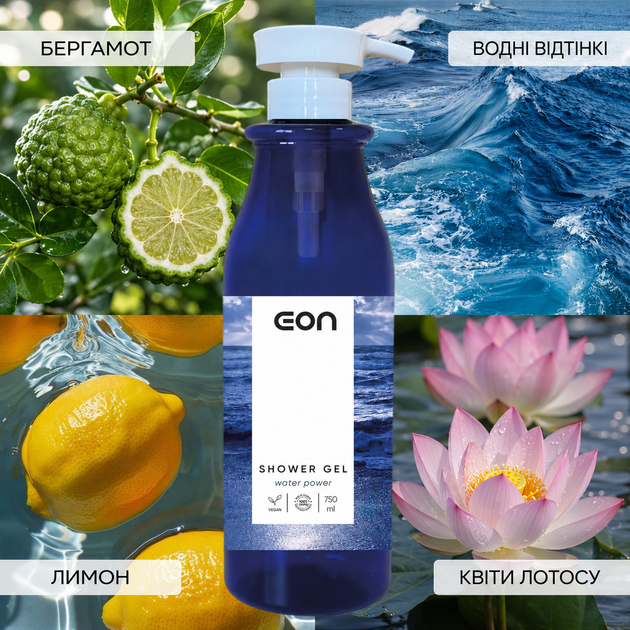 Гель для душу EON Water Power Shower Gel 750 мл - изображение 3