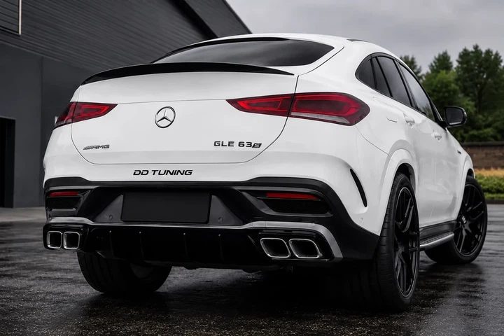 Задний диффузор с насадками (дизайн GLE63) для Mercedes GLE coupe C167 2019- рр - изображение 3