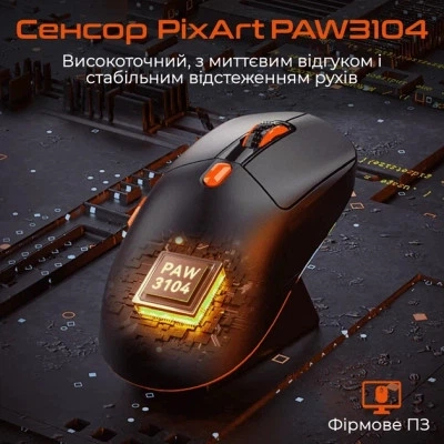 Мышка Meetion GW38 Wireless/Bluetooth/USB Black (MT-GW38-A) - Фото 2 Мышка Meetion GW38 Wireless/Bluetooth/USB Black (MT-GW38-A) - изображение 2