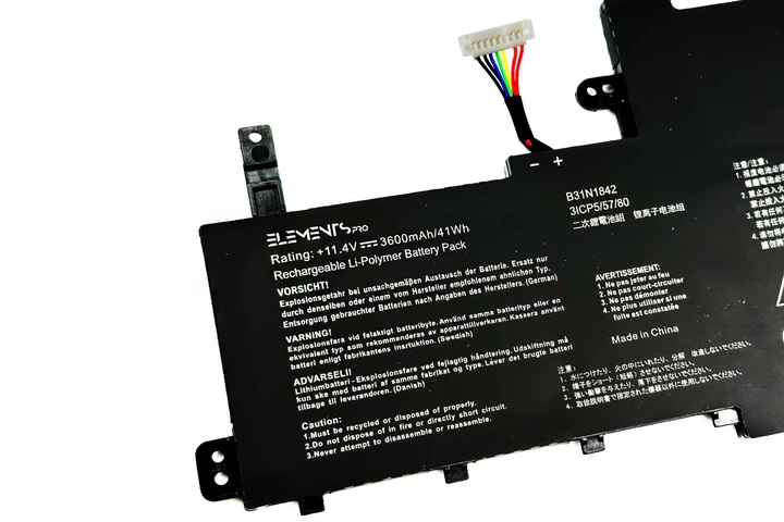 Батарея Elements PRO C31N1842 11.4V 3600mAh для ноутбука Asus (B31N1842-3S1P-3600) - Фото 2 Батарея Elements PRO C31N1842 11.4V 3600mAh для ноутбука Asus (B31N1842-3S1P-3600) - зображення 2