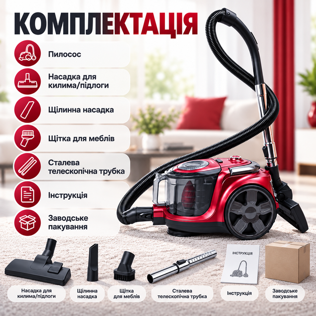Пылесос Sokany SK-13003 3600 Вт с контейнером 3,5 л и HEPA-фильтром - изображение 4