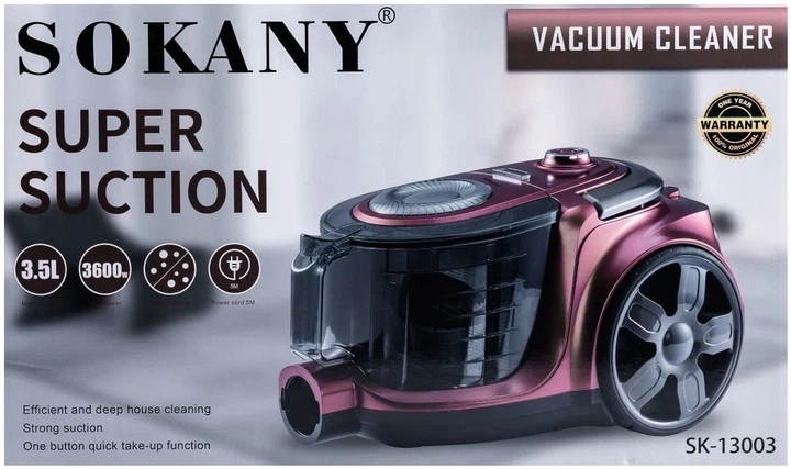 Пылесос Sokany SK-13003 3600 Вт с контейнером 3,5 л и HEPA-фильтром - изображение 7